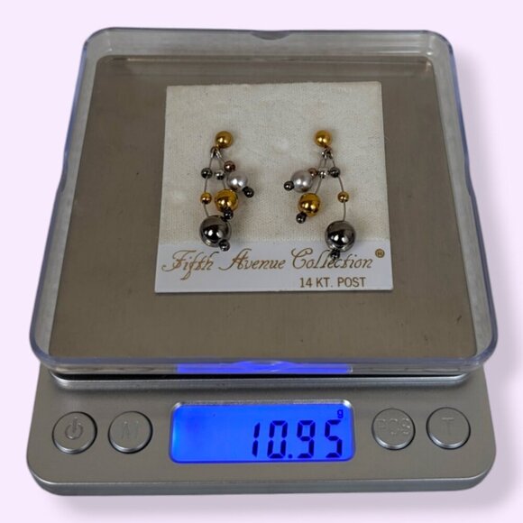 (2/$20) V. Dangling Ball Earrings (14K Posts) - Picture 7 of 7